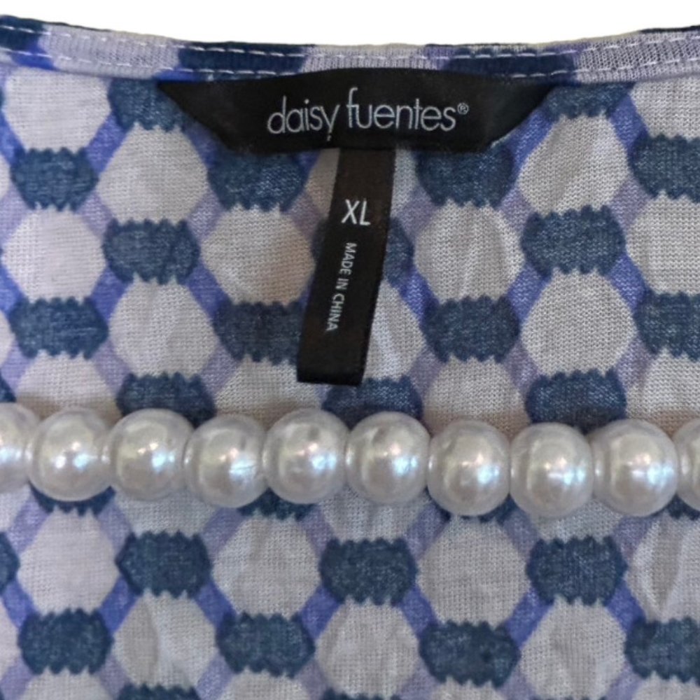 💐🌷Daisy Fuentes Fun Elastic Waist Dress with Cap Sleeves Size XL EUC - Picture 6 of 7